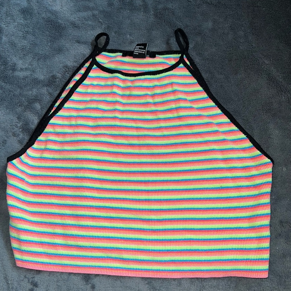 Forever 21 neon crop top halter tank top!